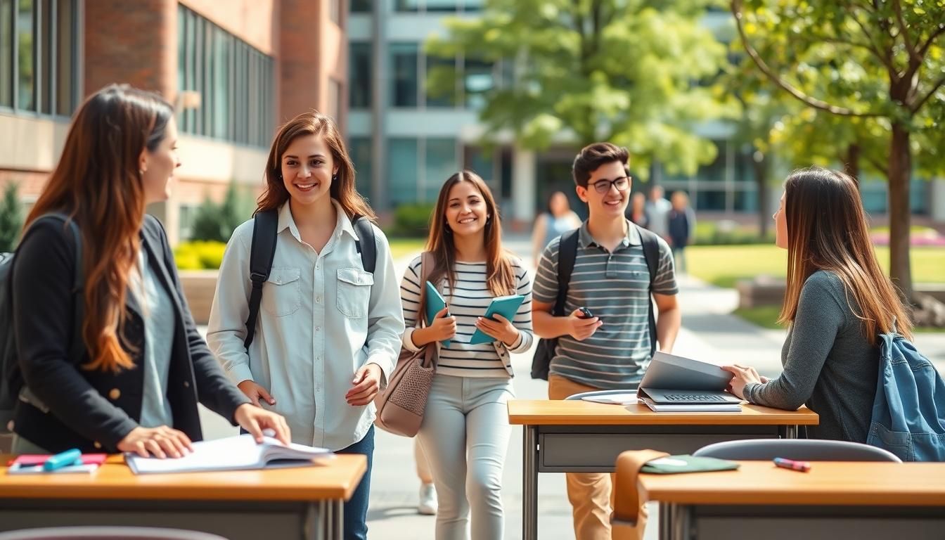 Student using learning strategies while studying